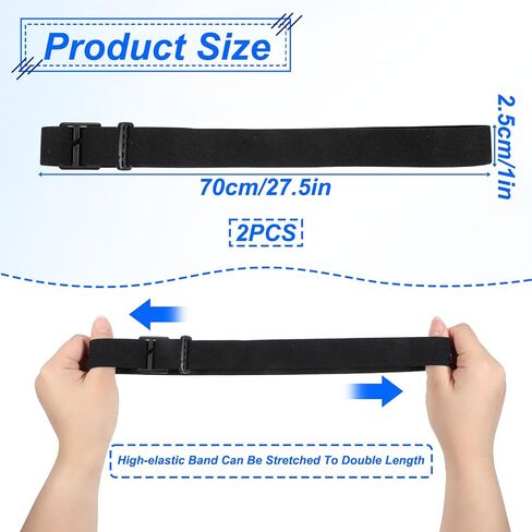 2 Pcs Headlamp Band Replacement,Elastic Headlamp Strap 27inch Adjustable Headlamps Band Holder Replacement for Most Head Lamp,Black in Saudi Arabia