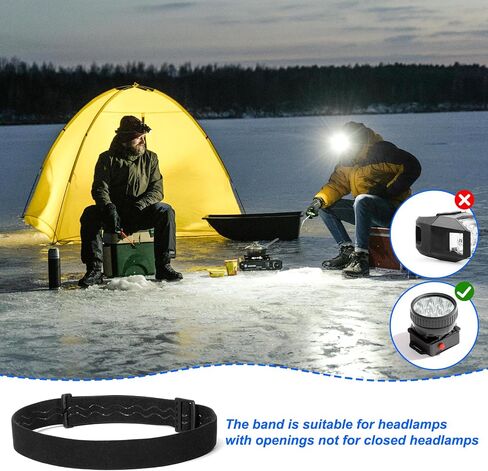 2 Pcs Headlamp Band Replacement,Elastic Headlamp Strap 27inch Adjustable Headlamps Band Holder Replacement for Most Head Lamp,Black in Saudi Arabia