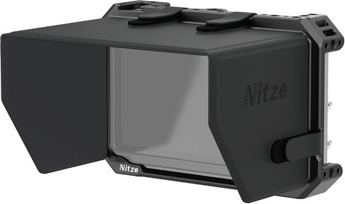 مجموعة قفص Nitze لشاشة/مسجل Atomos Ninja TX، مع غطاء شمس من جلد البولي يوريثان، وحذاء بارد مدمج وسكة ناتو - JT-A08B in Saudi Arabia