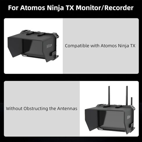 مجموعة قفص Nitze لشاشة/مسجل Atomos Ninja TX، مع غطاء شمس من جلد البولي يوريثان، وحذاء بارد مدمج وسكة ناتو - JT-A08B in Saudi Arabia