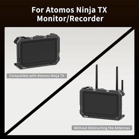 Nitze Cage for Atomos Ninja TX Monitor/Recorder, with Built-in Cold Shoe and NATO Rail - JT-A08A in Saudi Arabia