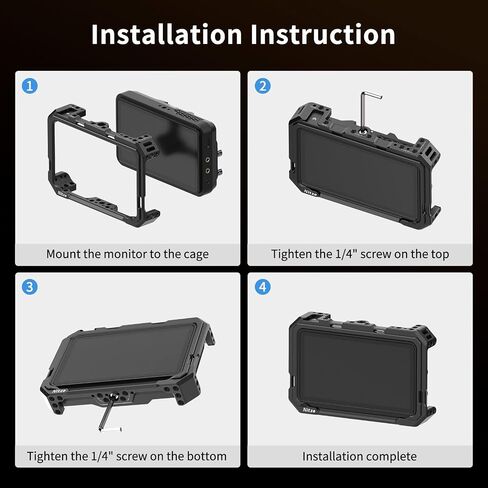 Nitze Cage for Atomos Ninja TX Monitor/Recorder, with Built-in Cold Shoe and NATO Rail - JT-A08A in Saudi Arabia