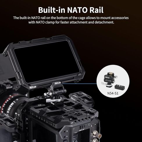 Nitze Cage for Atomos Ninja TX Monitor/Recorder, with Built-in Cold Shoe and NATO Rail - JT-A08A in Saudi Arabia