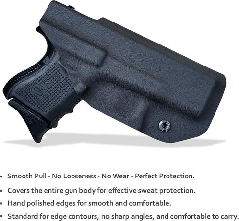 POLE.CRAFT IWB Kydex Holster يناسب: Glock 26 (Gen 1-5) / Glock 27 Glock 33 (Gen 3-4) مسدس - حمل حزام الخصر الداخلي - Adj. عدم القدرة على الاحتفاظ - زر الغطاء المغناطيسي - عدم التآكل - عدم وجود اهتزاز in Kuwait