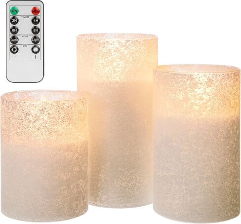 LED Pillar Candle Small - 4 inches Flickering Flameless Candles with Remote, Real Wax Battery Operated Candles with Timer, Ivory Fake Candles for Wedding/Party/Christmas Decor, Set of 6 in Kuwait