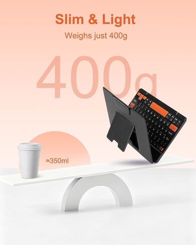 Universal Bluetooth Keyboard and Case for Tablet/Phone/Laptop,Wireless Portable Slim Keypad and Mice Rechargeable with Adjustable Bracket for iPad A16/Mini/Air/iPhone/Galaxy Z Fold Black in Saudi Arabia
