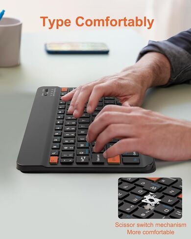 Universal Bluetooth Keyboard and Case for Tablet/Phone/Laptop,Wireless Portable Slim Keypad and Mice Rechargeable with Adjustable Bracket for iPad A16/Mini/Air/iPhone/Galaxy Z Fold Black in Saudi Arabia