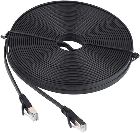 POCREATION CAT7 Ethernet Cable CAT7 LAN Network RJ45 Cable 10Gbps High Speed 600MHz Shielded Flat with Gold Plated RJ45 Connectors for Laptop Computer Router Modem (10m / 32.8ft) in Saudi Arabia
