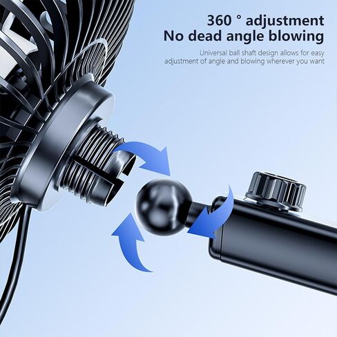 مروحة محمولة على السيارة مع كوب شفط، سرعتان 360 درجة، مروحة USB قابلة للتعديل للسيارة، مروحة تبريد محمولة منخفضة الضوضاء للوحة قيادة السيارة، المكتب in Saudi Arabia
