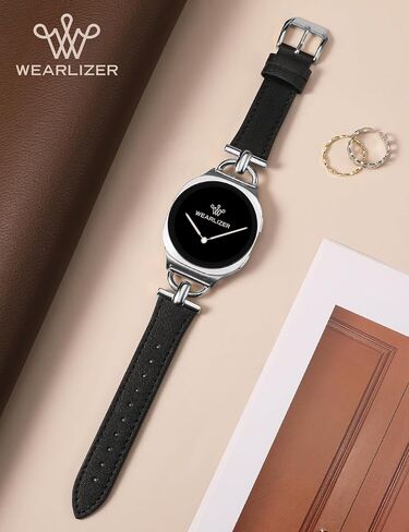 أحزمة جلدية من Wearlizer متوافقة مع ساعة Samsung Galaxy Watch 8 Band 40mm 44mm/Watch 8 Classic 46mm، ملحقات سوار معصم من الجلد النحيف بتصميم أنيق مع إبزيم معدني على شكل D للنساء in Saudi Arabia