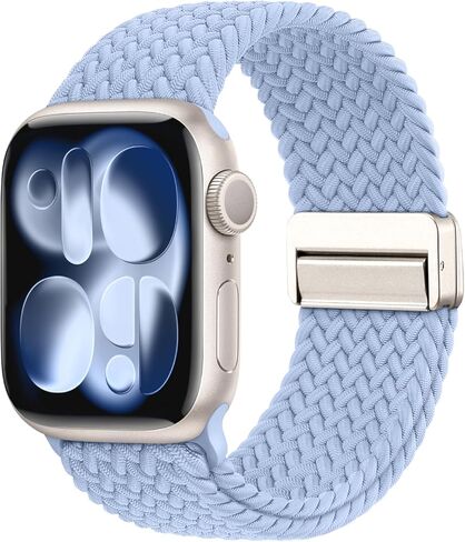 حزام مضفر قابل للتمدد متوافق مع أساور ساعة Apple 38 مم 40 مم 41 مم 42 مم 44 مم 45 مم 46 مم 49 مم للنساء والرجال، حزام مطاطي رياضي من النايلون الناعم لسلسلة iWatch Band Series 11 10 SE 9 8 7 6 5 4 Ultra 3 2 1 in Saudi Arabia