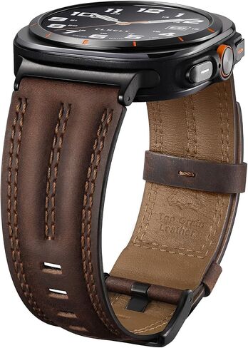 Leather Band Compatible with Samsung Galaxy Watch Ultra 47mm(2025/2024), Genuine Leather Rugged Durable Classic Vintage Handcrafted Outdoor Business Travel Gift Samsung Watch Strap for Men in Saudi Arabia
