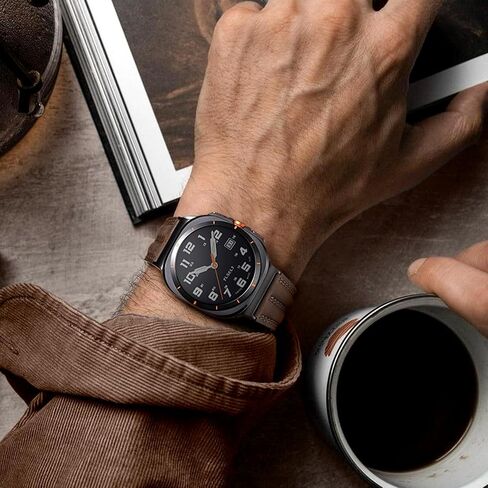 Leather Band Compatible with Samsung Galaxy Watch Ultra 47mm(2025/2024), Genuine Leather Rugged Durable Classic Vintage Handcrafted Outdoor Business Travel Gift Samsung Watch Strap for Men in Saudi Arabia