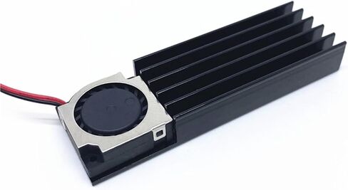 بالوعة حرارة القرص الصلب مع مروحة تبريد وسادة حرارية 70 × 22 × 10 ملم قرص صلب للكمبيوتر المحمول SSD زعانف ألومنيوم Nvme 512 (مروحة 2pin قياسية، 5 فولت) in Saudi Arabia