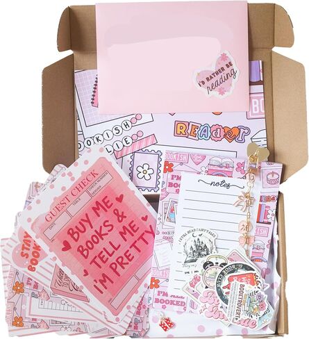 حزمة إدراج بطاقات Bookish Girlie الوردية لحافظة Kindle الشفافة من الجيل الحادي عشر والثاني عشر من Paperwhite & Colorsoft، حافظة، ساحرة، ملصق in Saudi Arabia