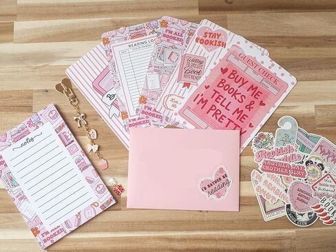 حزمة إدراج بطاقات Bookish Girlie الوردية لحافظة Kindle الشفافة من الجيل الحادي عشر والثاني عشر من Paperwhite & Colorsoft، حافظة، ساحرة، ملصق in Saudi Arabia