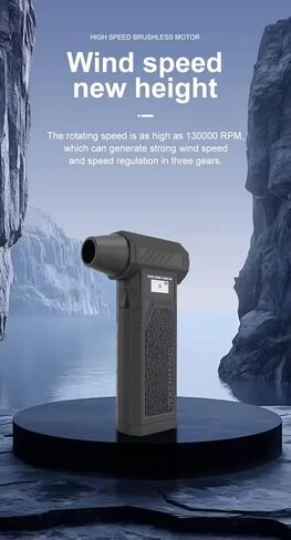 منفضة الهواء المضغوط TurboJet 138000 دورة في الدقيقة | منفضة هواء مزدوجة ومكنسة كهربائية لاسلكية بـ 3 سرعات | بطارية 8000 مللي أمبير، شحن سريع 30 وات | منظف ​​محمول لإزالة غبار السيارات والمكاتب والإلكترونيات in Saudi Arabia