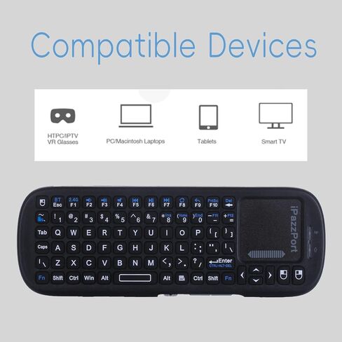 Mini Wireless Keyboard with Touchpad, 2.4G & Bluetooth for Android, PC in Kuwait