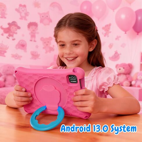 تابلت للأطفال، تابلت Android 13 مقاس 10.1 بوصة، 12 جيجابايت + 64 جيجابايت، 1 تيرابايت قابل للتوسيع، 5G WiFi 6، BT 5.0، رباعي النواة، 6000 مللي أمبير، كاميرا مزدوجة، وضع التحكم الأبوي AWAWA، شاشة حماية العين بالضوء الأزرق مع حافظة. in Kuwait