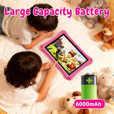 تابلت للأطفال، تابلت Android 13 مقاس 10.1 بوصة، 12 جيجابايت + 64 جيجابايت، 1 تيرابايت قابل للتوسيع، 5G WiFi 6، BT 5.0، رباعي النواة، 6000 مللي أمبير، كاميرا مزدوجة، وضع التحكم الأبوي AWAWA، شاشة حماية العين بالضوء الأزرق مع حافظة. in Kuwait