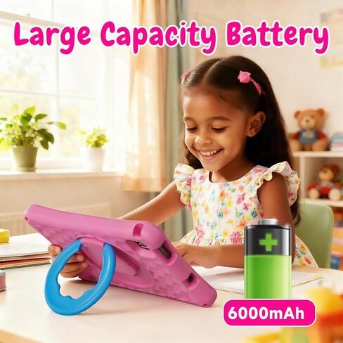 تابلت للأطفال، تابلت Android 13 مقاس 10.1 بوصة، 12 جيجابايت + 64 جيجابايت، 1 تيرابايت قابل للتوسيع، 5G WiFi 6، BT 5.0، رباعي النواة، 6000 مللي أمبير، كاميرا مزدوجة، وضع التحكم الأبوي AWAWA، شاشة حماية العين بالضوء الأزرق مع حافظة. in Kuwait