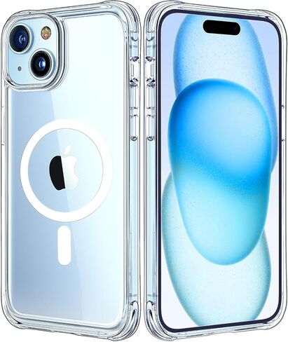 Generic لحافظة iPhone 15، [3 في 1] 1X حافظة شفافة [غير صفراء] مع 1 واقي شاشة + 1 واقي عدسة الكاميرا، [حماية من السقوط من الدرجة العسكرية 15 قدمًا] حافظة رفيعة مقاومة للصدمات لهاتف iPhone 15 in Kuwait