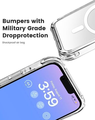 Generic لحافظة iPhone 15، [3 في 1] 1X حافظة شفافة [غير صفراء] مع 1 واقي شاشة + 1 واقي عدسة الكاميرا، [حماية من السقوط من الدرجة العسكرية 15 قدمًا] حافظة رفيعة مقاومة للصدمات لهاتف iPhone 15 in Kuwait