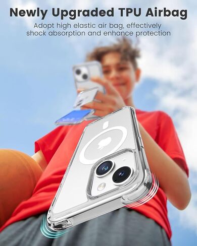 Generic لحافظة iPhone 15، [3 في 1] 1X حافظة شفافة [غير صفراء] مع 1 واقي شاشة + 1 واقي عدسة الكاميرا، [حماية من السقوط من الدرجة العسكرية 15 قدمًا] حافظة رفيعة مقاومة للصدمات لهاتف iPhone 15 in Kuwait
