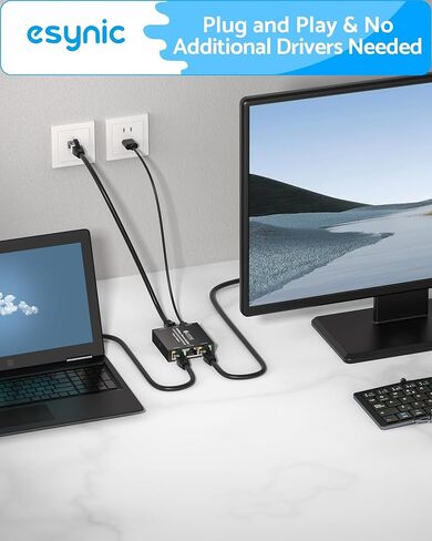 eSynic Ethernet Splitter 1 to 4 Portable 1000Mbps High Speed Network Splitter Durable Metal Case Gigabit RJ45 Internet Splitter for LAN RJ45 ethernet Cable Splitter Work with Cat5/5e/6/7/8 Cable in Saudi Arabia