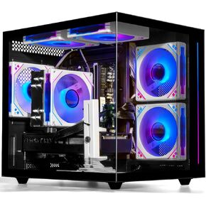 كمبيوتر مكتبي للألعاب Ryzen 7 5700X، GeForce RTX 5060، ذاكرة وصول عشوائي DDR4 سعة 32 جيجا، محرك أقراص NVME SSD سعة 1 تيرابايت، كمبيوتر برجي مُصمم مسبقًا للألعاب، المنزل (أسود) in Kuwait