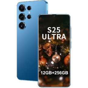 Unlocked Cell Phones S25 Ultra 5G Smartphone Android 14 Unlocked Phones 12GB+512GB Snapdragon 8Gen3 7" HD Screen 48MP+108MP 6800mAh Support Dual SIM Fingerprint Lock GPS Face ID (Gold) in Saudi Arabia
