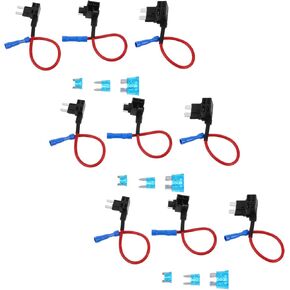 GANAZONO 9pcs Mini Fuse Tap محول حامل الصمامات للسيارات والشاحنات والقوارب سهل التركيب in Kuwait