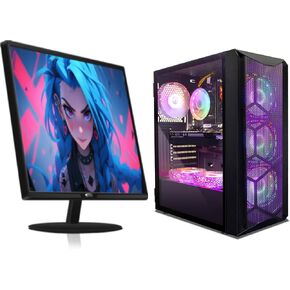 STGAubron Gaming PC Bundle with 24Inch FHD LED Monitor-Radeon RX 580 8G, Intel core i7 up to 3.9GHz, 16G RAM, 1T SSD, RGB Fan x6, Windows 11 Home in Saudi Arabia