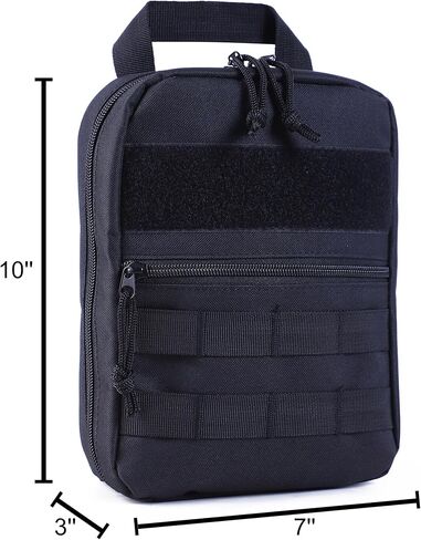 Tactical Pistol Magazine Pouch, MOLLE 9mm Mag Pouch with 10 Slots Fits Most Single/Double Stack Magazines for Medium and Large Handguns, Black in Saudi Arabia