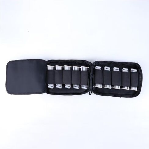 Tactical Pistol Magazine Pouch, MOLLE 9mm Mag Pouch with 10 Slots Fits Most Single/Double Stack Magazines for Medium and Large Handguns, Black in Saudi Arabia