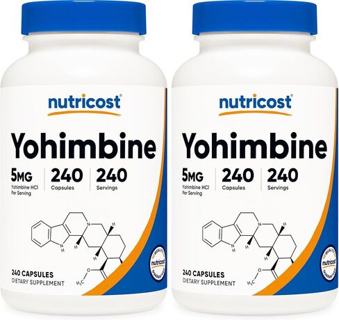 Nutricost Yohimbine HCl 5mg, 120 Capsules - Gluten Free and Non-GMO in Kuwait