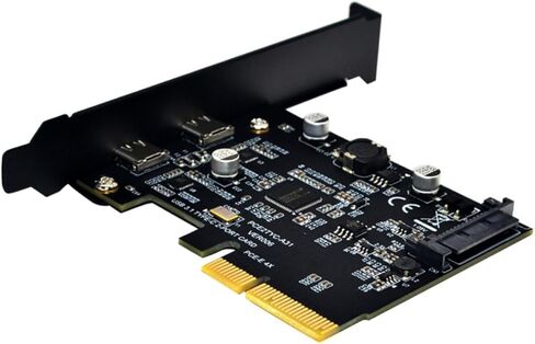 بطاقة توسيع PCIe مزدوجة من النوع C بسرعة 10 جيجابت في الثانية، محول موسع للكمبيوتر عالي السرعة مع مبدد حراري معدني لنقل بيانات سطح المكتب والنسخ الاحتياطي in Kuwait