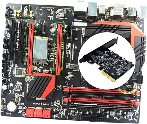 بطاقة توسيع PCIe مزدوجة من النوع C بسرعة 10 جيجابت في الثانية، محول موسع للكمبيوتر عالي السرعة مع مبدد حراري معدني لنقل بيانات سطح المكتب والنسخ الاحتياطي in Kuwait