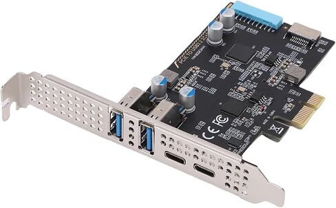 Gugxiom PCIe to USB 3.2 Gen 1 Card with 10 Gbps Bandwidth, 2 USB Type A and 2 Type C Ports, PCIe Expansion Card for Desktop PC in Saudi Arabia