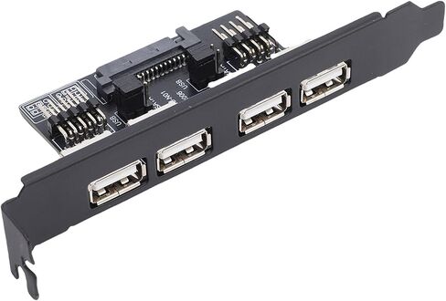 بطاقة منفذ Sanpyl Dual 9PIN إلى 4xUSB2.0، قم بتوسيع منافذ USB 2.0 الخاصة باللوحة الأم إلى الجزء الخلفي من العلبة، ومعدلات نقل البيانات 480 ميجابت في الثانية، للفوز بنظام التشغيل OS X لنظام التشغيل Linux in Saudi Arabia