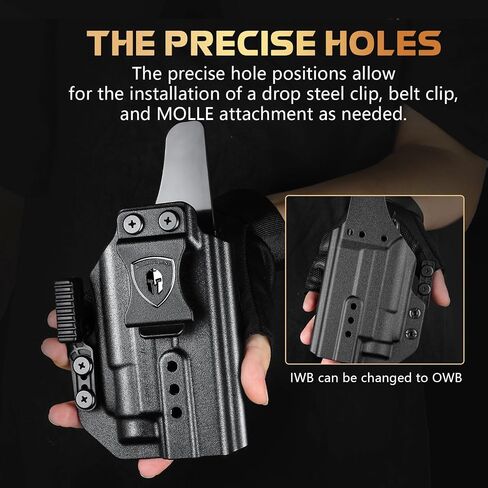WARRIORLAND MB1 مسدس خفيف وحافظة مخصصة متعددة الاستخدامات، تناسب Glock 17/19 Gen 3-5 & Glock 22/23/31/32 Gen 3-4 & Glock 19X/44/45، ضوء سلاح تكتيكي عالمي مدمج مع ليزر أحمر وLED أبيض in Saudi Arabia