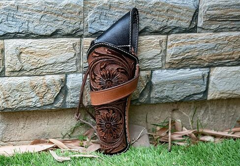 Hulara Genuine Leather Cross Draw Holster Gun Holder 22 .38/357 .44/45 Cal Revolver Western Rough Rider Psitol Holster Fit 4" to 8" in Saudi Arabia