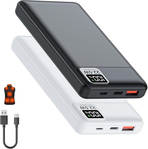 2 حزمة بطارية سترة ساخنة USB 5V / 12V 10000mAh يناسب DR.Prepare، KOVNLO، Tidewe، FFraao، iHood هوديي التدفئة الكهربائية / سترة / بطانية / كرسي / وسادة مقعد الاستاد PD20W شاحن سريع لفون in Kuwait
