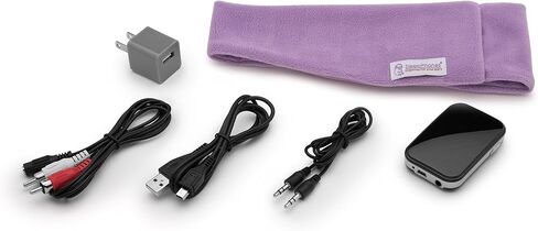 SleepPhones TellyPhones استمع إلى التلفزيون لاسلكيًا من السرير | مكبرات صوت رفيعة للغاية | يتضمن Micro USB لإعادة الشحن | تشغيل يصل إلى 13 ساعة | أسود منتصف الليل - نسيج الصوف (مقاس M) in Kuwait