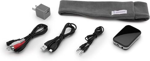 SleepPhones TellyPhones استمع إلى التلفزيون لاسلكيًا من السرير | مكبرات صوت رفيعة للغاية | يتضمن Micro USB لإعادة الشحن | تشغيل يصل إلى 13 ساعة | أسود منتصف الليل - نسيج الصوف (مقاس M) in Kuwait