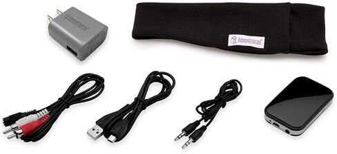 SleepPhones TellyPhones استمع إلى التلفزيون لاسلكيًا من السرير | مكبرات صوت رفيعة للغاية | يتضمن Micro USB لإعادة الشحن | تشغيل يصل إلى 13 ساعة | أسود منتصف الليل - نسيج الصوف (مقاس M) in Kuwait