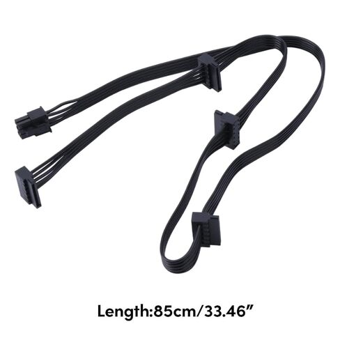 كابل وحدات الطاقة 6pin إلى الكوع وحدة PCIE 6P مسطحة سوداء للكمبيوتر RM550x RM650x RM750x RM850x RM1000x in Kuwait