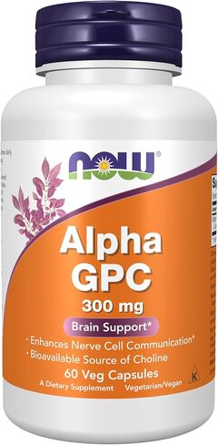 NOW Foods Now Foods Alpha Gpc 300mg, 60 Veg Caps (Pack of 2) in Saudi Arabia