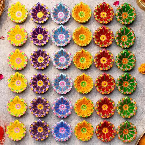 Super Saver Pack 12 Pcs Diwali Diya for Decoration for Home, Clay Diya for Diwali with Wicks, Diwali Gifts for Friends, Diwali Decor, Tea Lights Holder for Diwali Decorations, Diyas for Pooja in Saudi Arabia