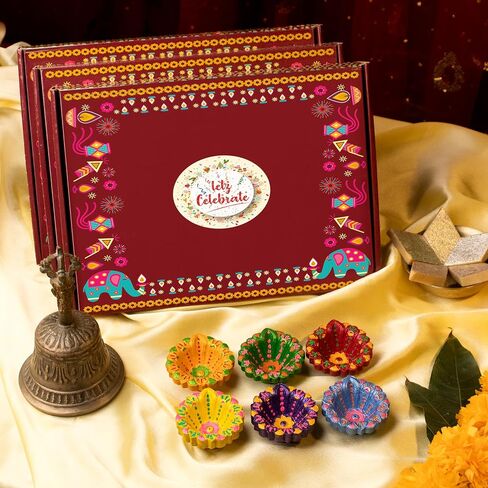 Super Saver Pack 12 Pcs Diwali Diya for Decoration for Home, Clay Diya for Diwali with Wicks, Diwali Gifts for Friends, Diwali Decor, Tea Lights Holder for Diwali Decorations, Diyas for Pooja in Saudi Arabia
